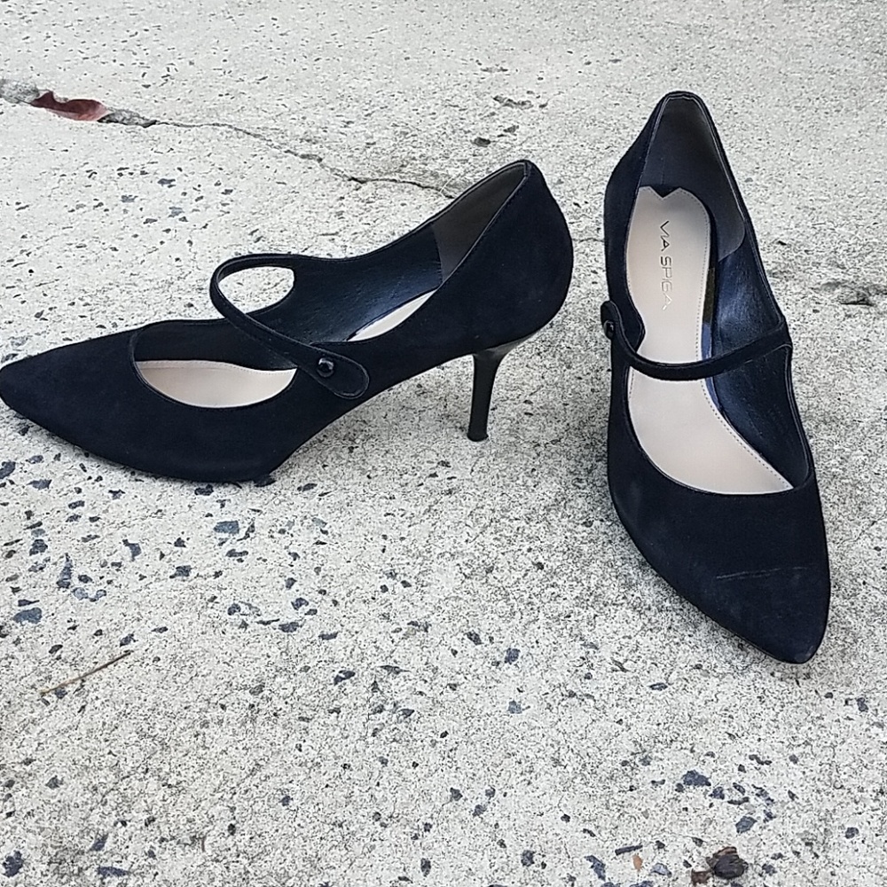 Via Spiga suede Mary Jane heels